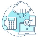 Internet telephony concept icon