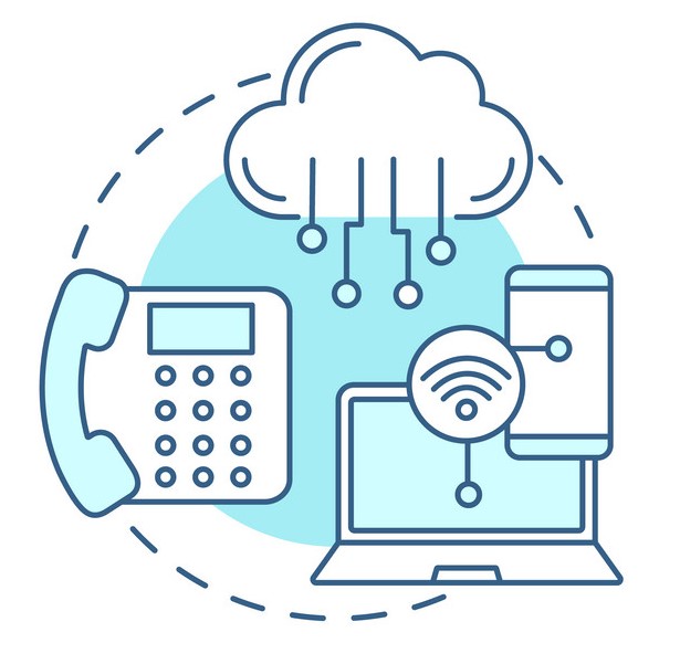 Internet telephony concept icon